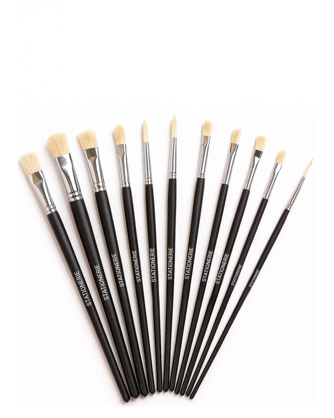 Stationerie Mix Brush Set Of 11 Chungking Hog White