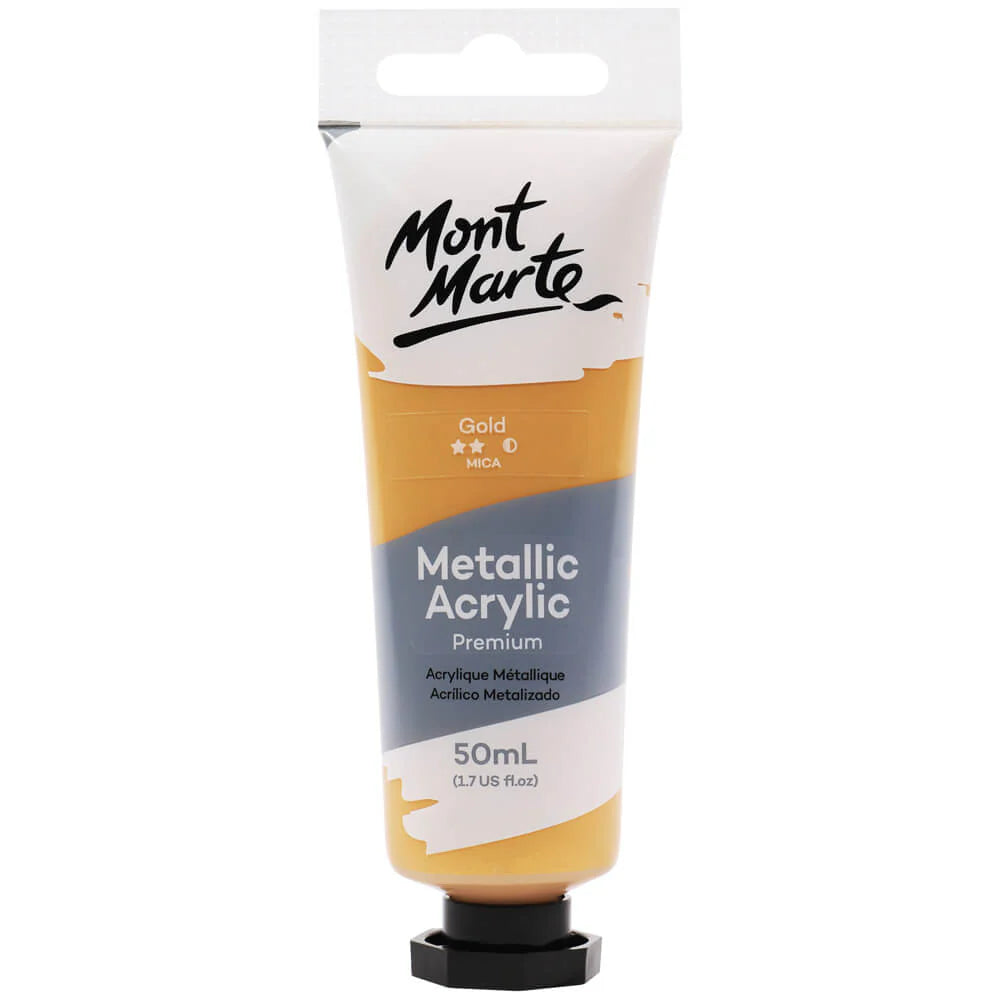 Monte Marte Metallic Acrylic Paint Premium 50ml (1.7 US fl.oz) Tube