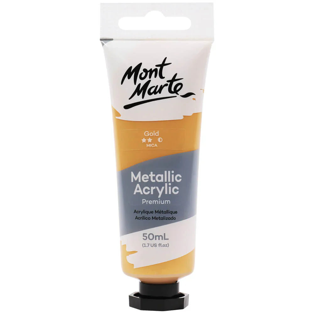 Monte Marte Metallic Acrylic Paint Premium 50ml (1.7 US fl.oz) Tube
