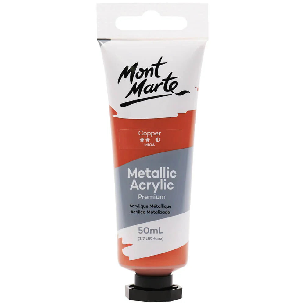 Monte Marte Metallic Acrylic Paint Premium 50ml (1.7 US fl.oz) Tube