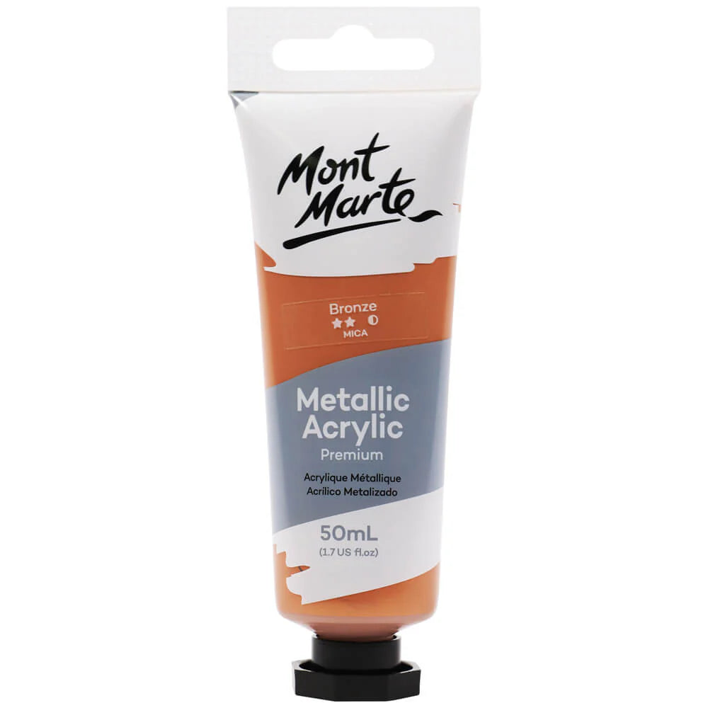 Monte Marte Metallic Acrylic Paint Premium 50ml (1.7 US fl.oz) Tube