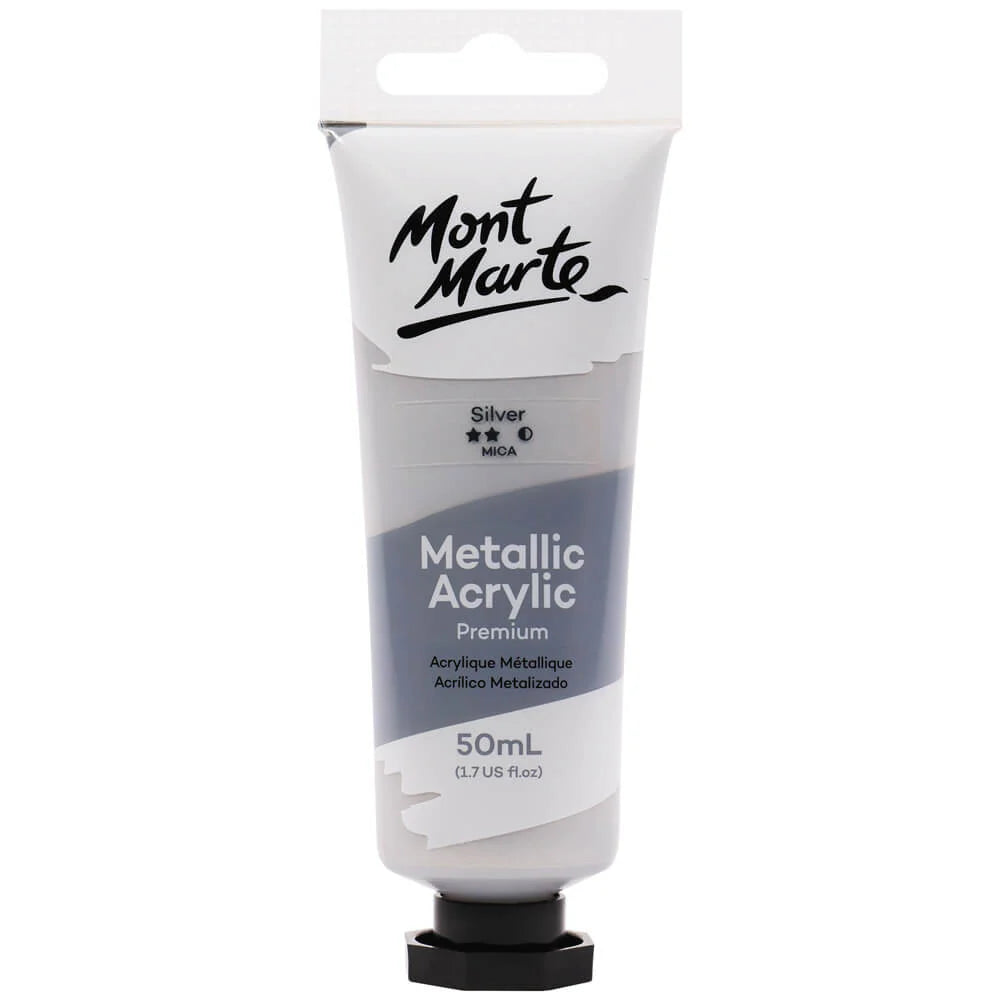 Monte Marte Metallic Acrylic Paint Premium 50ml (1.7 US fl.oz) Tube