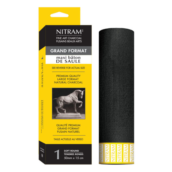 Nitram Maxi Bâton de Saule Extra Soft Charcoal 50mm - Single (700303)
