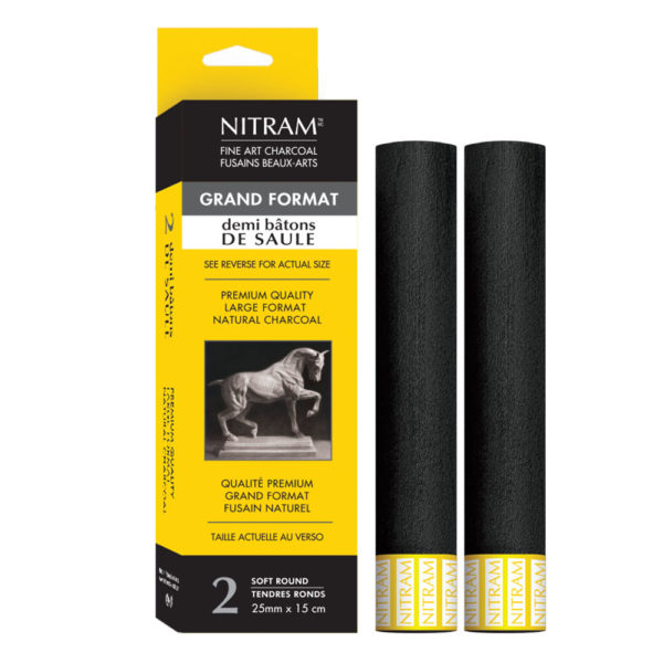 Nitram Demi Bâton de Saule Extra Soft Charcoal 25mm - Pack of 2 (700304)
