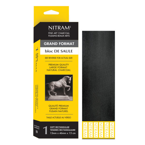 Nitram Bloc de Saule Extra Soft Rectangular Charcoal - Single (700305)