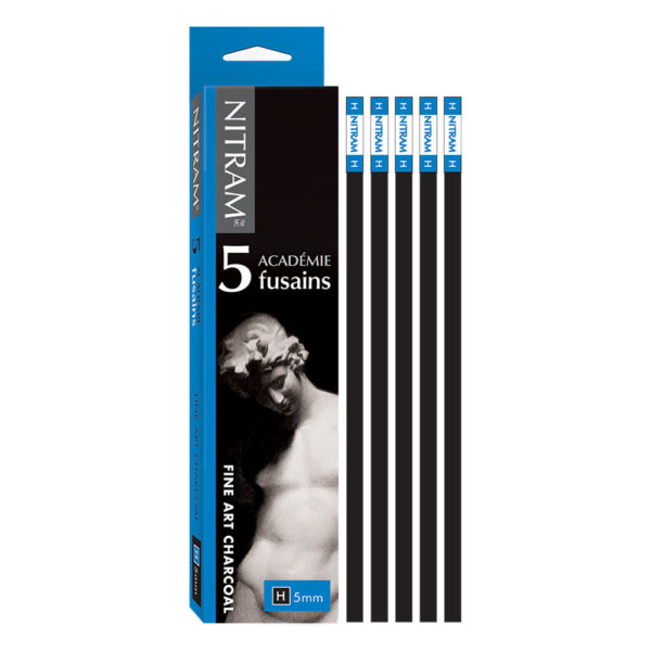 Nitram Académie Fusains H Hard Charcoal 5mm Square - Box of 5 (807173)
