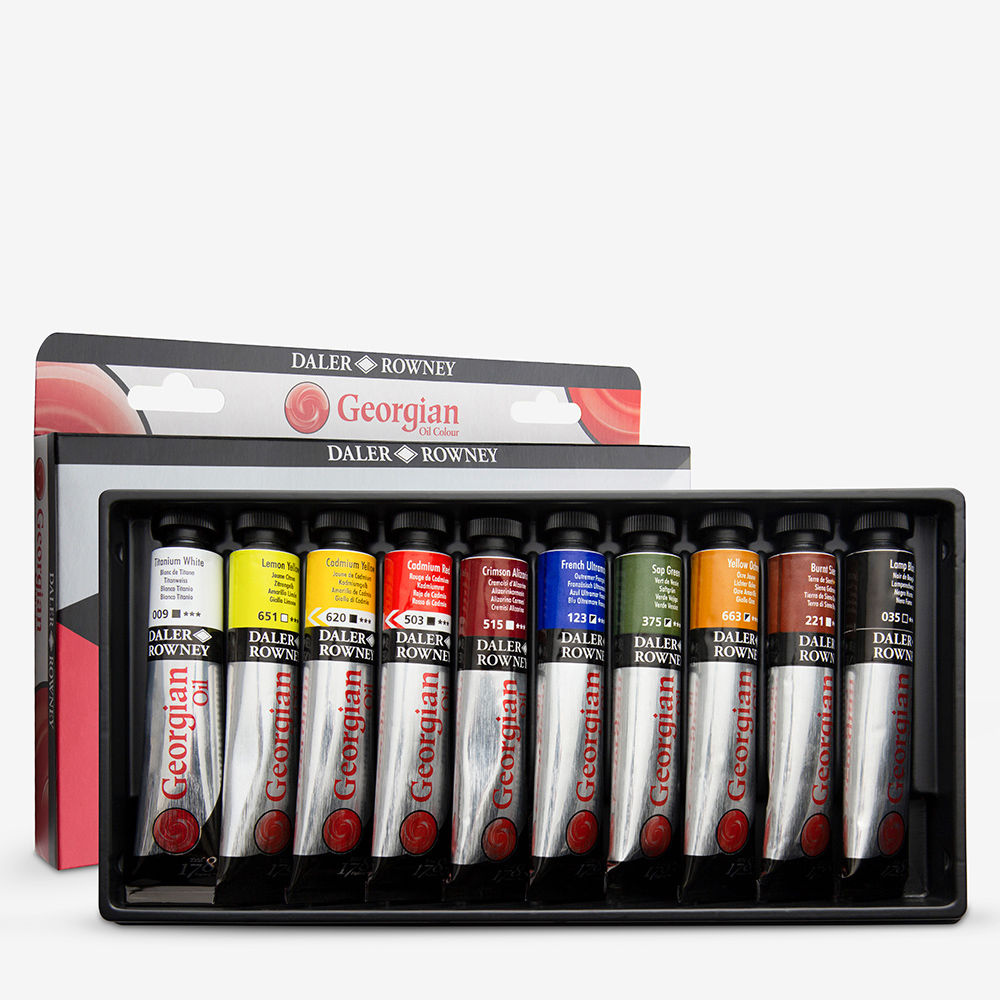 Daler Rowney Georgian Oil Colour Studio Set with Brush 10x38ml