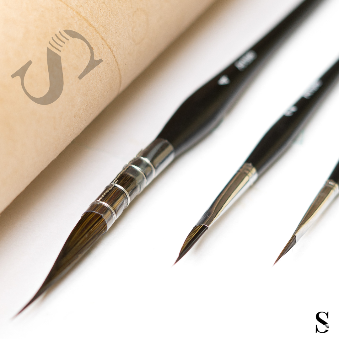 Stationerie Petal Set of 2 + Calligraphy Rigger Mop Brush Hybrid