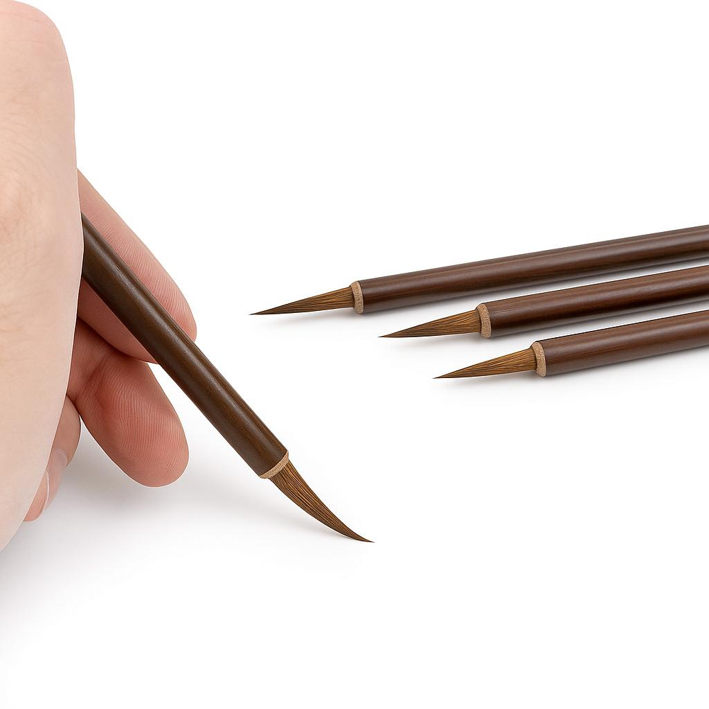 Stationerie 3 Brush Pens Set Small Hook Extra Fine Paint Brush Chinese Calligraphy Brush Bamboo