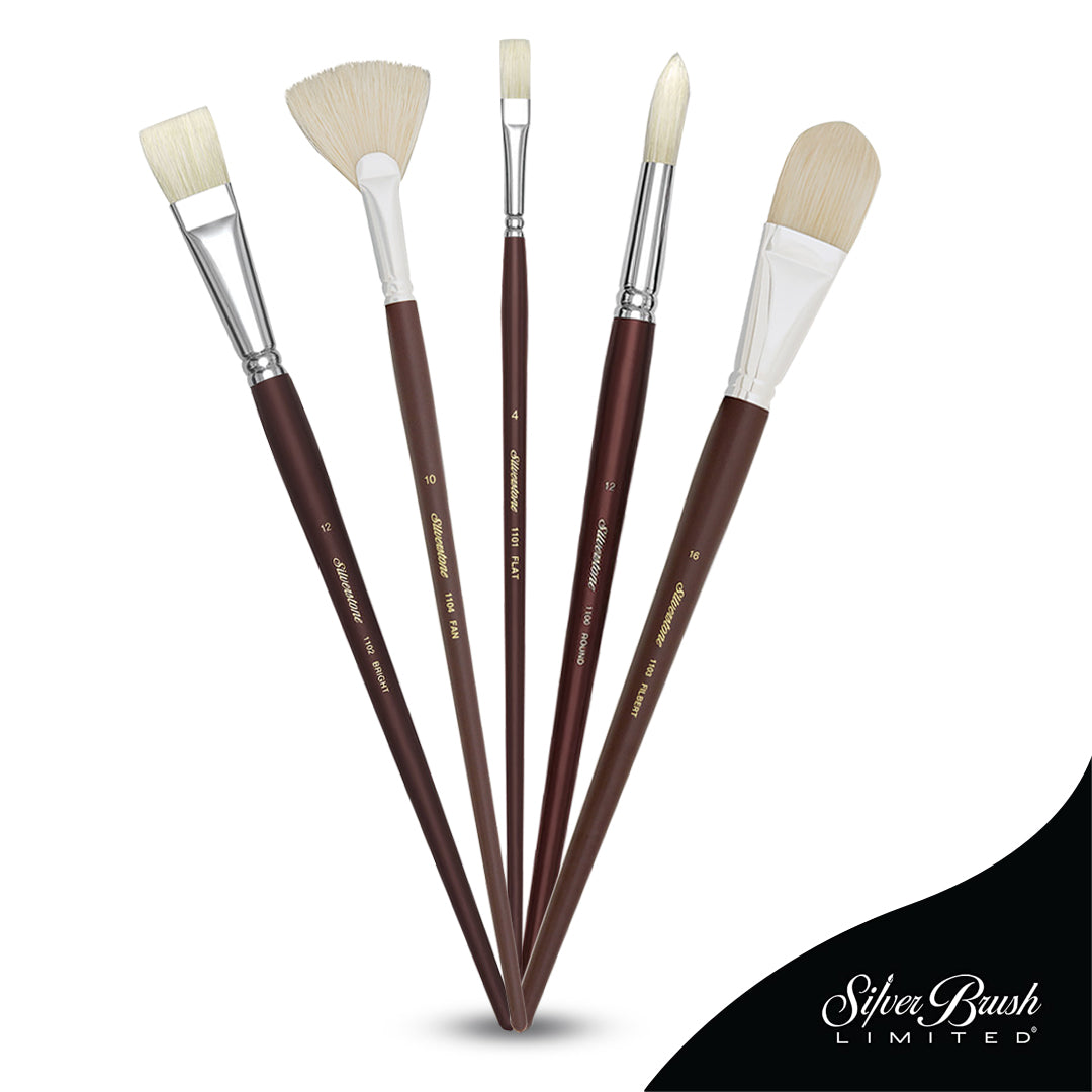Silver Brush Silverstone Premium White Hog Bristle Brushes Open Stock (1100, 1101, 1102, 1103, 1104)