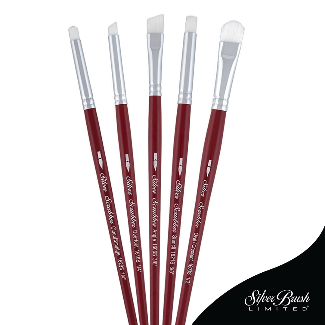 Silver Brush Scrubber Short Handle Brushes Open Stock (1603S, 1606S, 1616S, 1621S, 1629S)