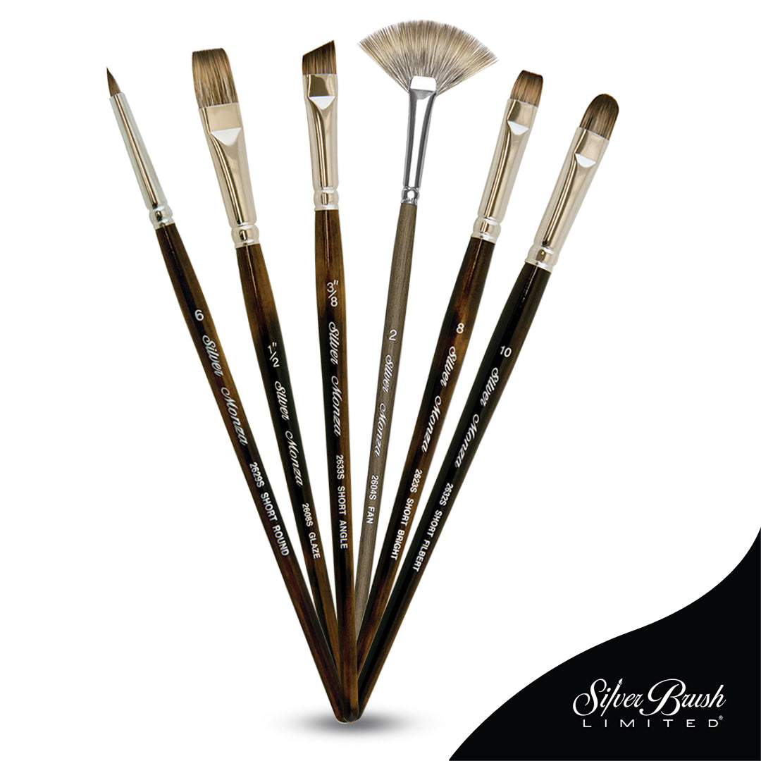 Silver Brush Monza Synthetic Mongoose Brushes Open Stock (2600, 2601, 2602, 2603, 2604, 2610, 2612, 2623, 2632, 2604S, 2608S, 2623S, 2629S, 2632S, 2633S)