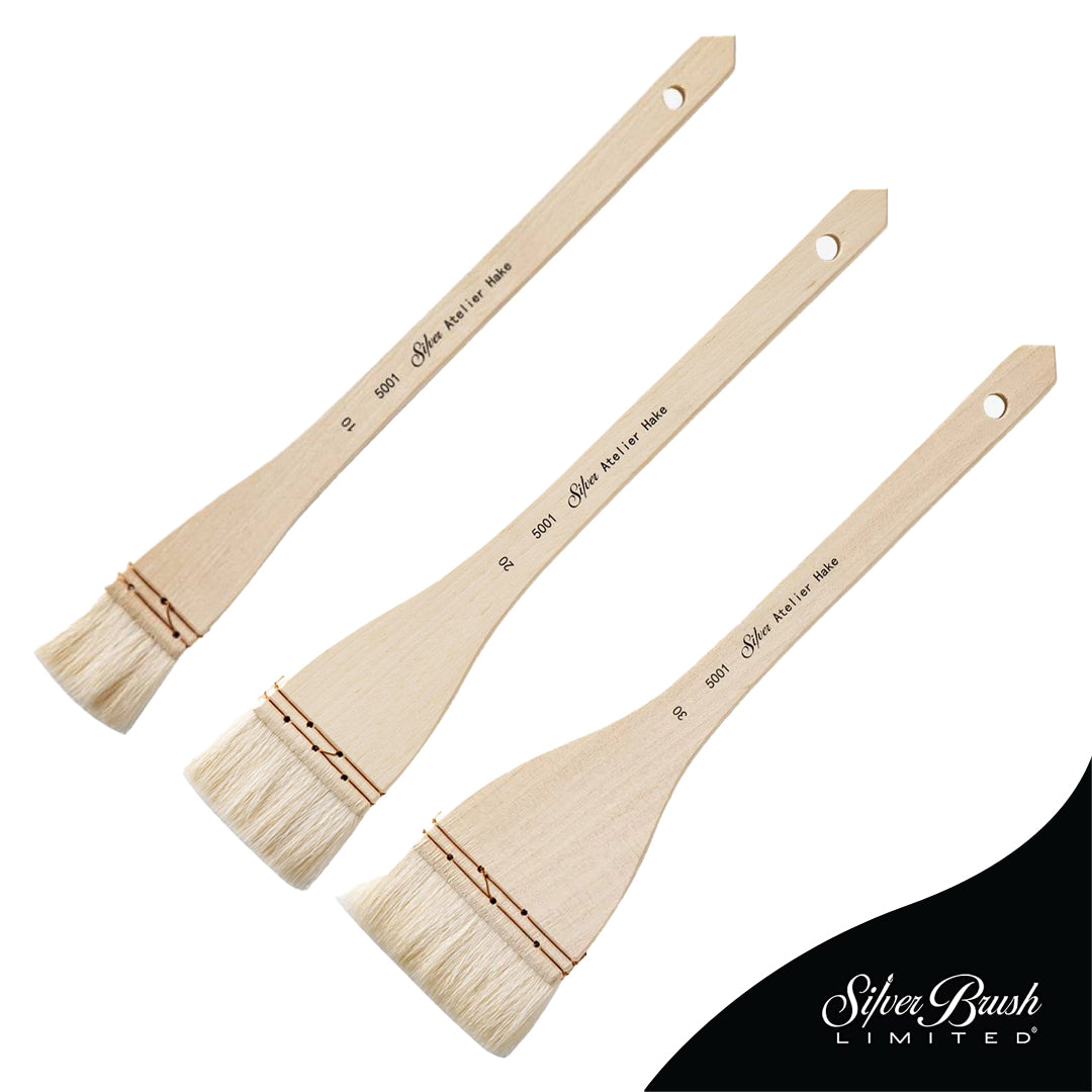 Silver Atelier Hake Brush Flat Long Handle Series 5001 Open Stock (5001)