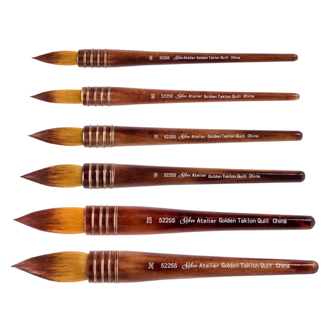 Silver Atelier 5225S Golden Taklon Quill Brush Open Stock (5225S)