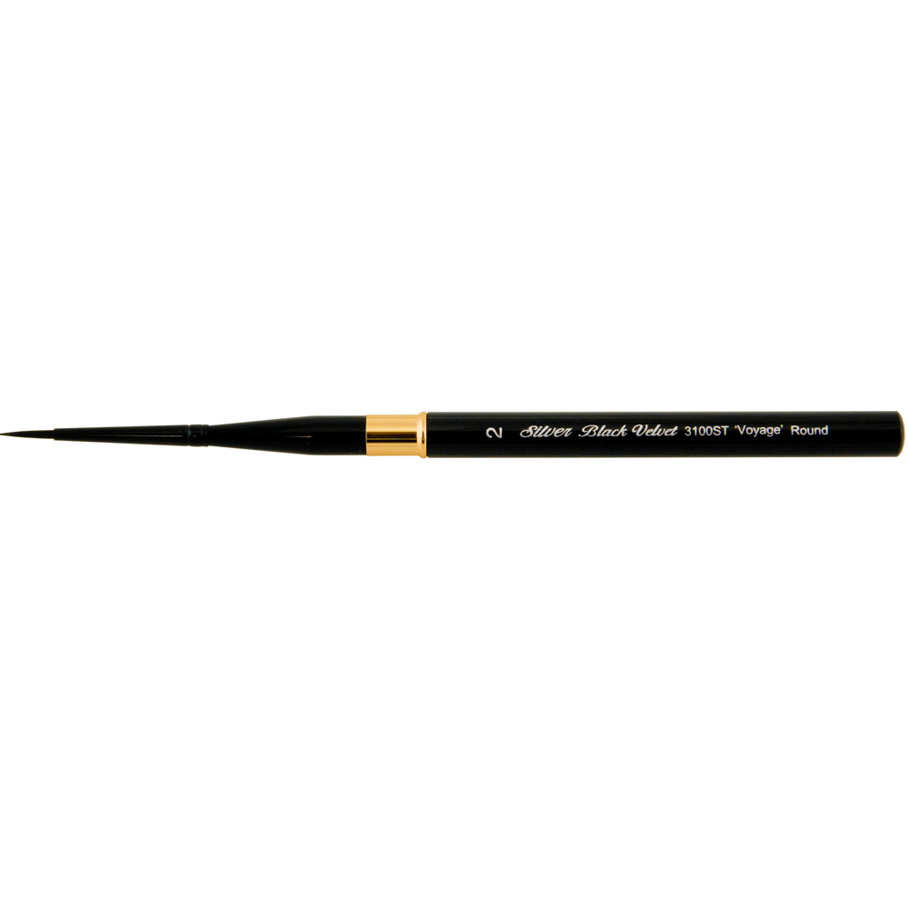 Black Velvet Voyage™ Round Paintbrush | Short Handle | 3100ST