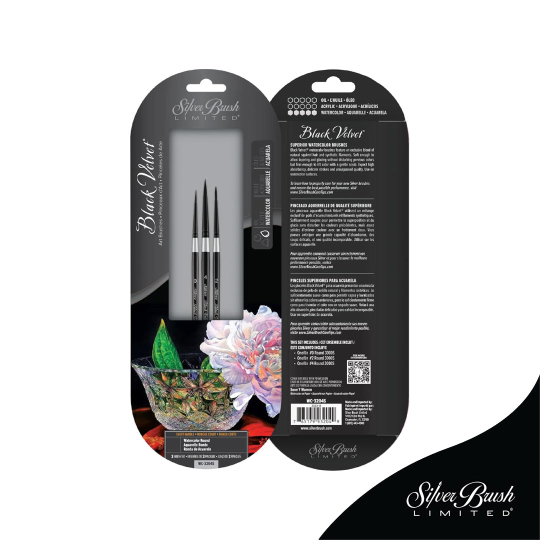 Silver Brush Limited WC-3204S Black Velvet Watercolor Round Set (WC-3204S)