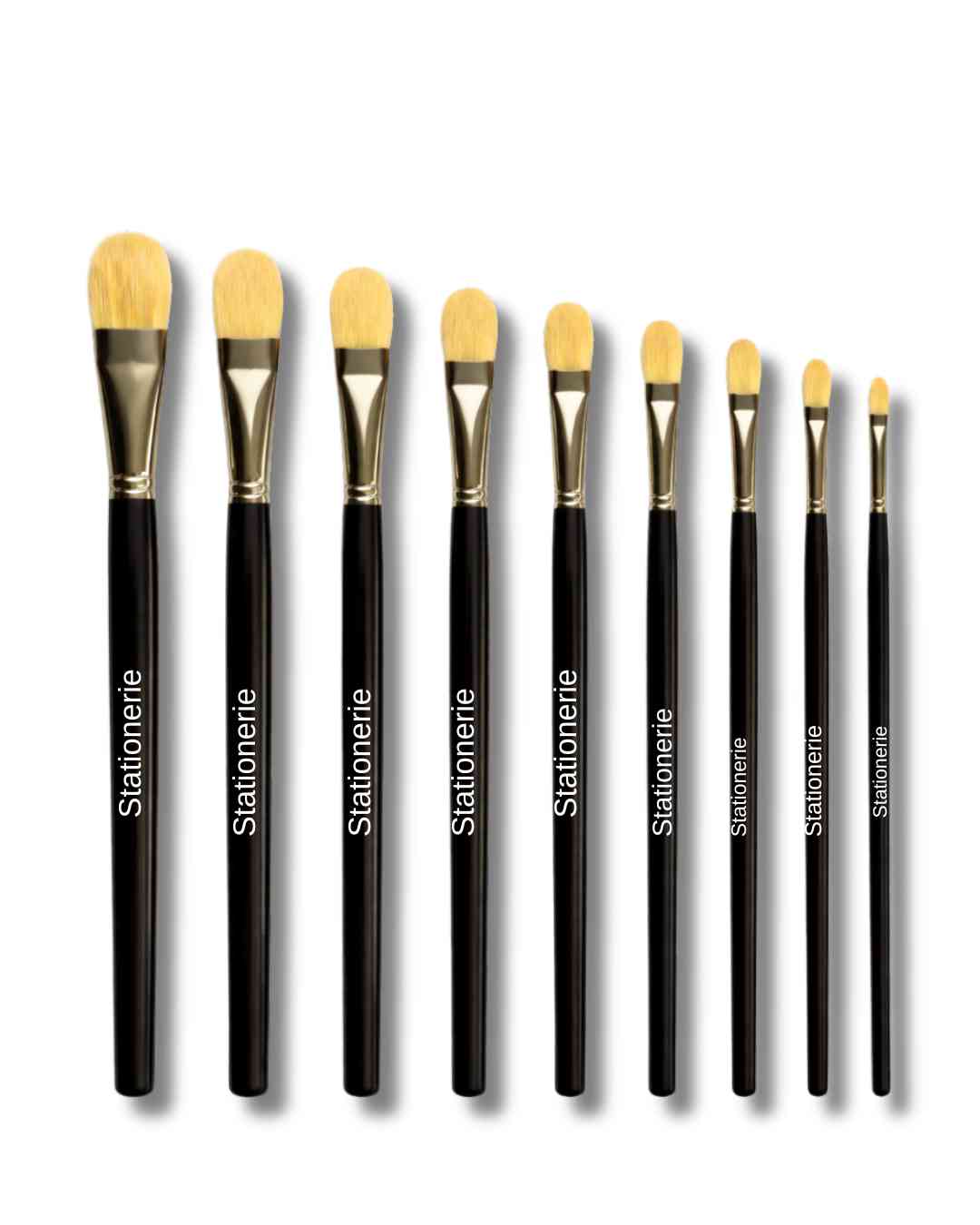 Stationerie Filbert Chungking Hog Brush Set Of 8, Long Handle 11''