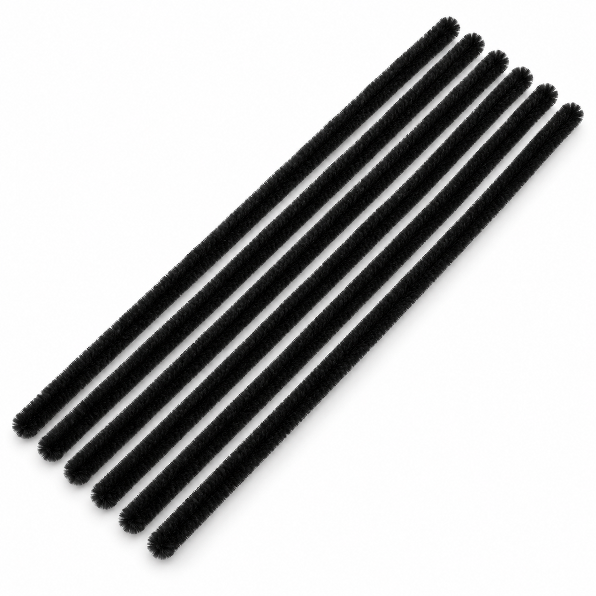 Black chenille pipe cleaners – AI colour illustration