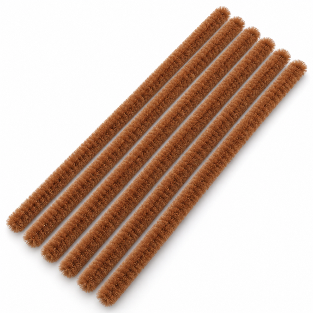 Caramel Brown chenille pipe cleaners – AI colour illustration