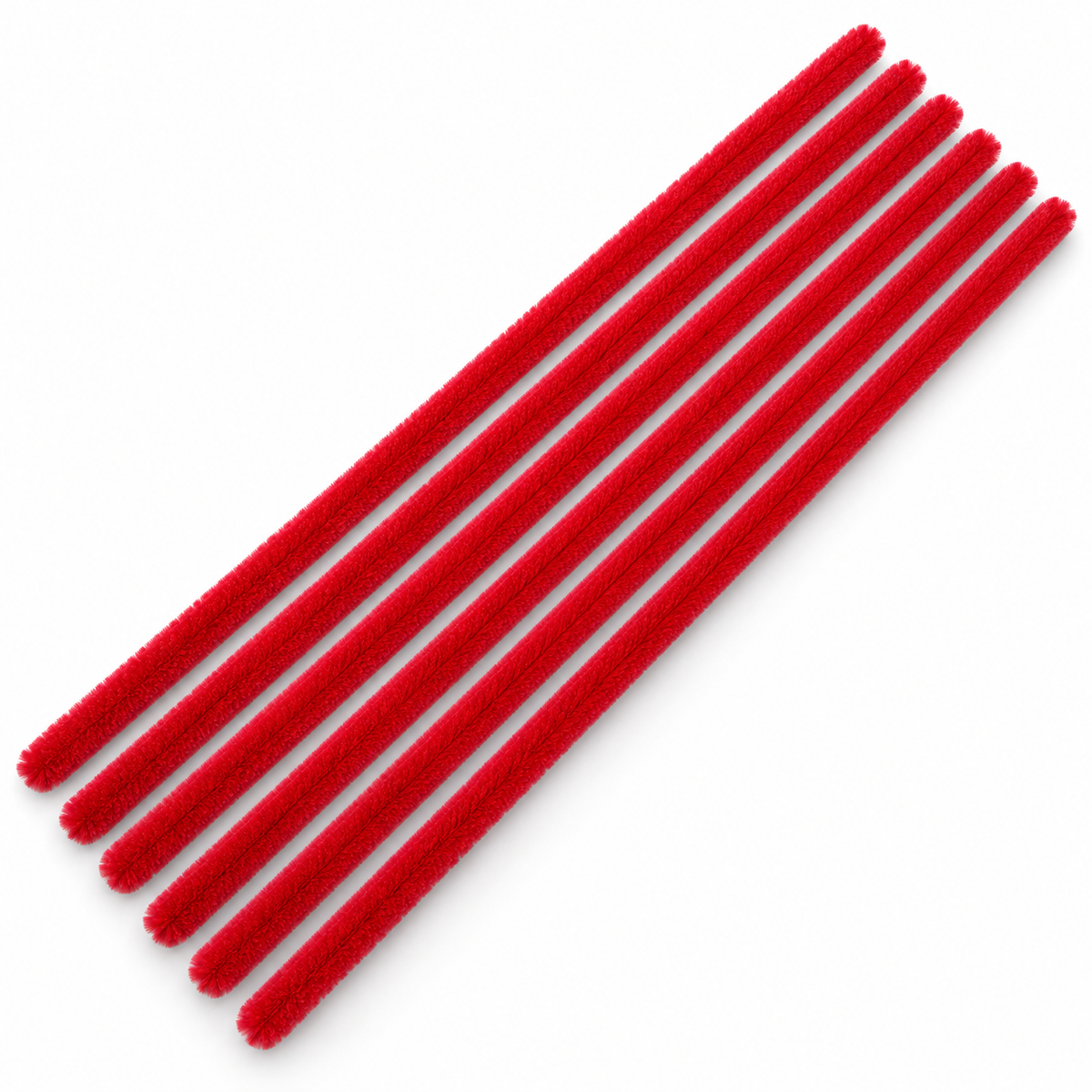 Cherry Red chenille pipe cleaners – AI colour illustration