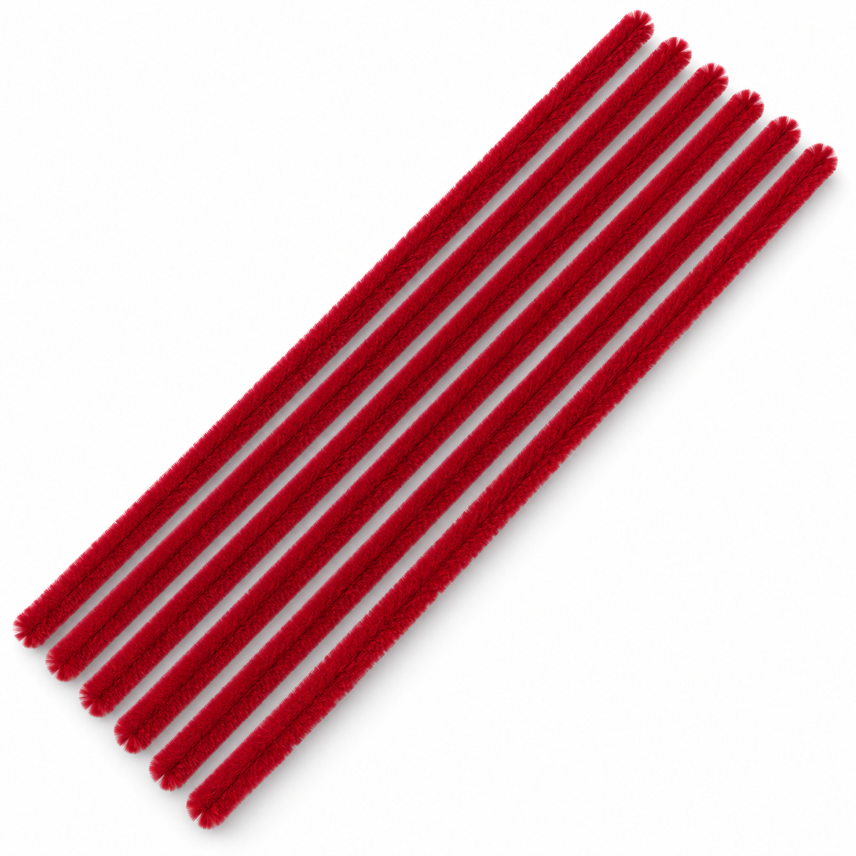 Crimson chenille pipe cleaners – AI colour illustration
