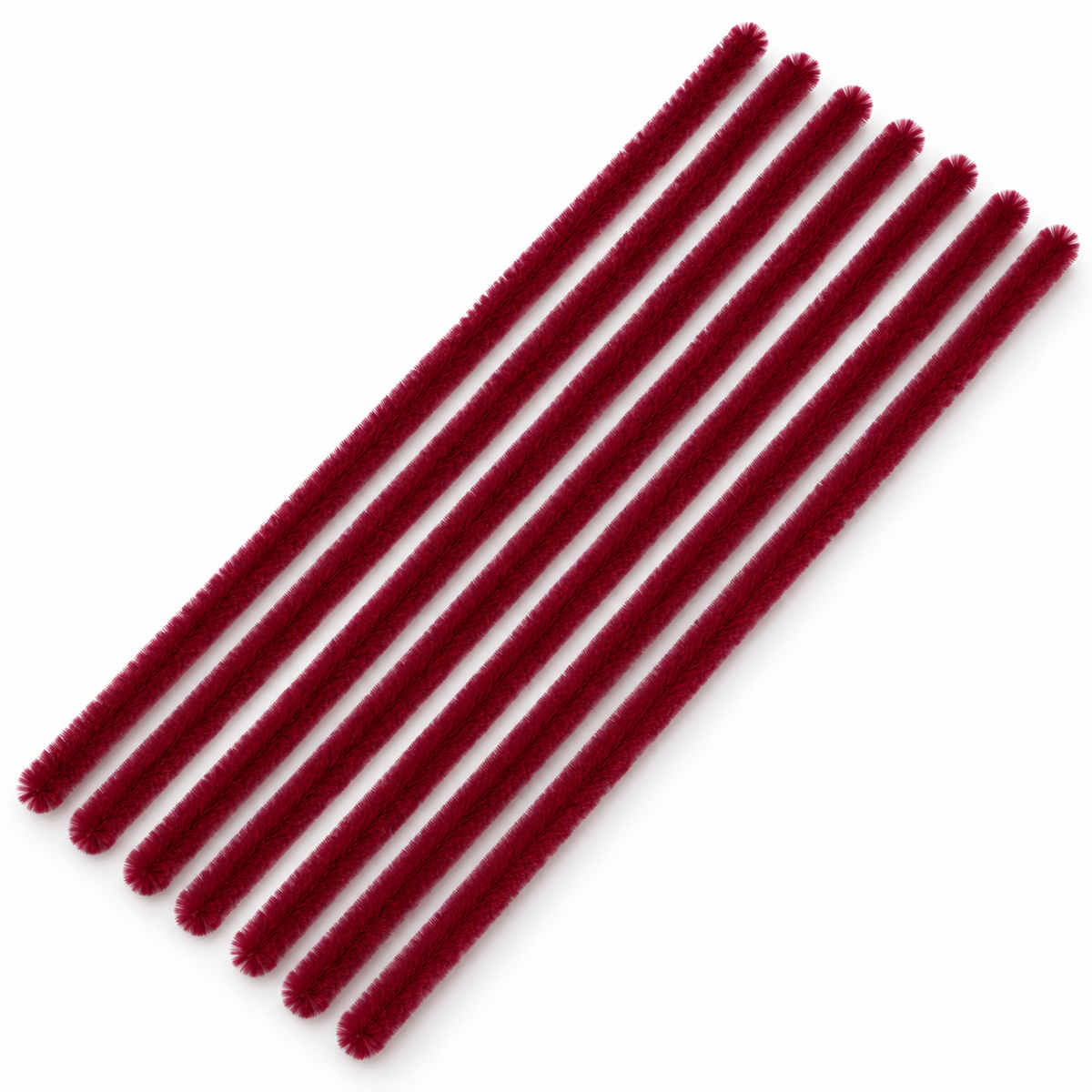 Maroon chenille pipe cleaners – AI colour illustration