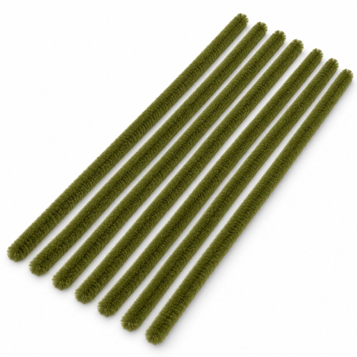 Olive chenille pipe cleaners – AI colour illustration