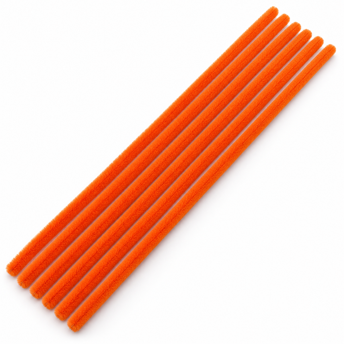 Orange chenille pipe cleaners – AI colour illustration