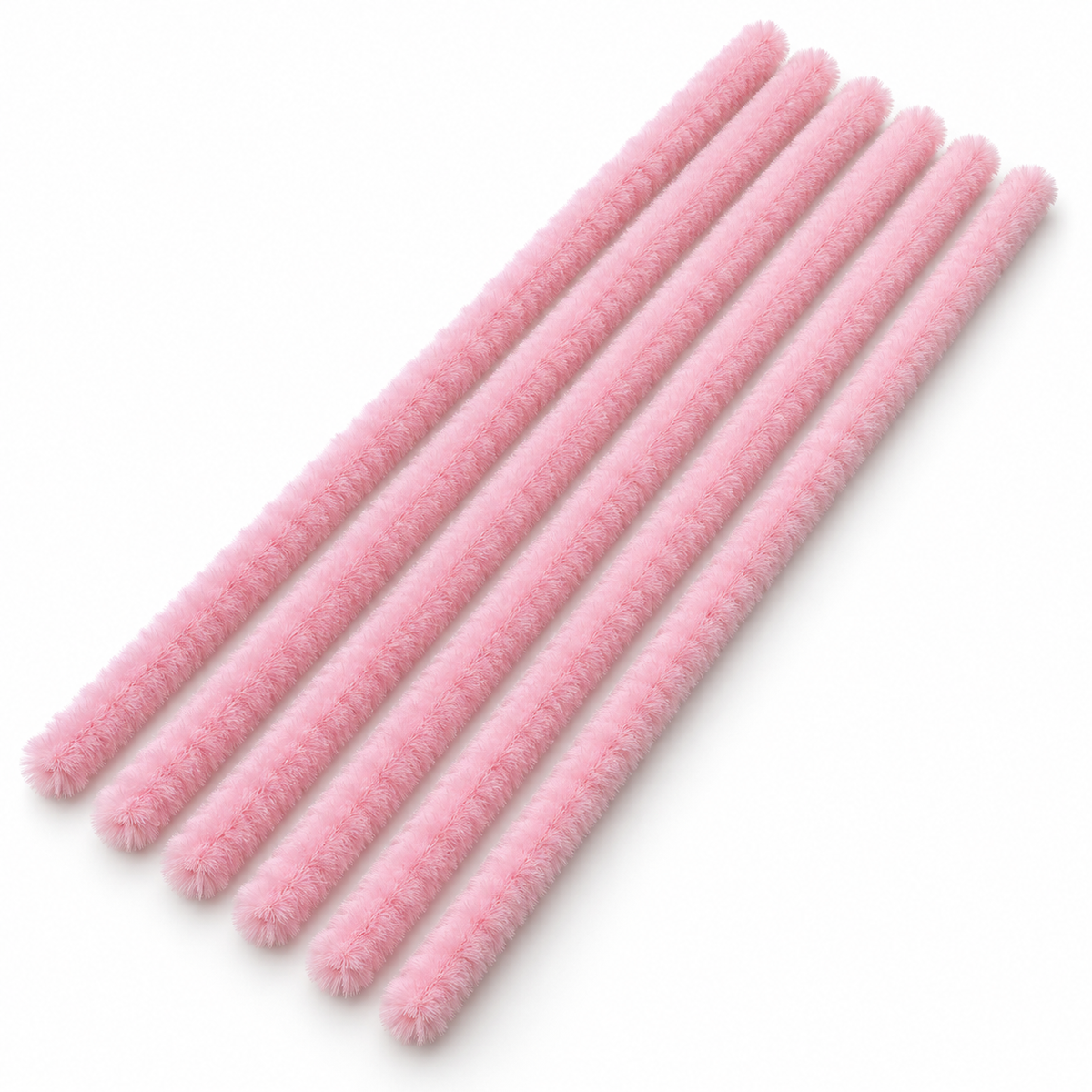 Pale Pink chenille pipe cleaners – AI colour illustration