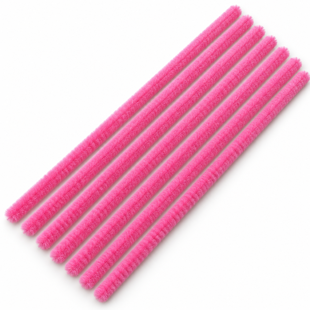 Pink chenille pipe cleaners – AI colour illustration