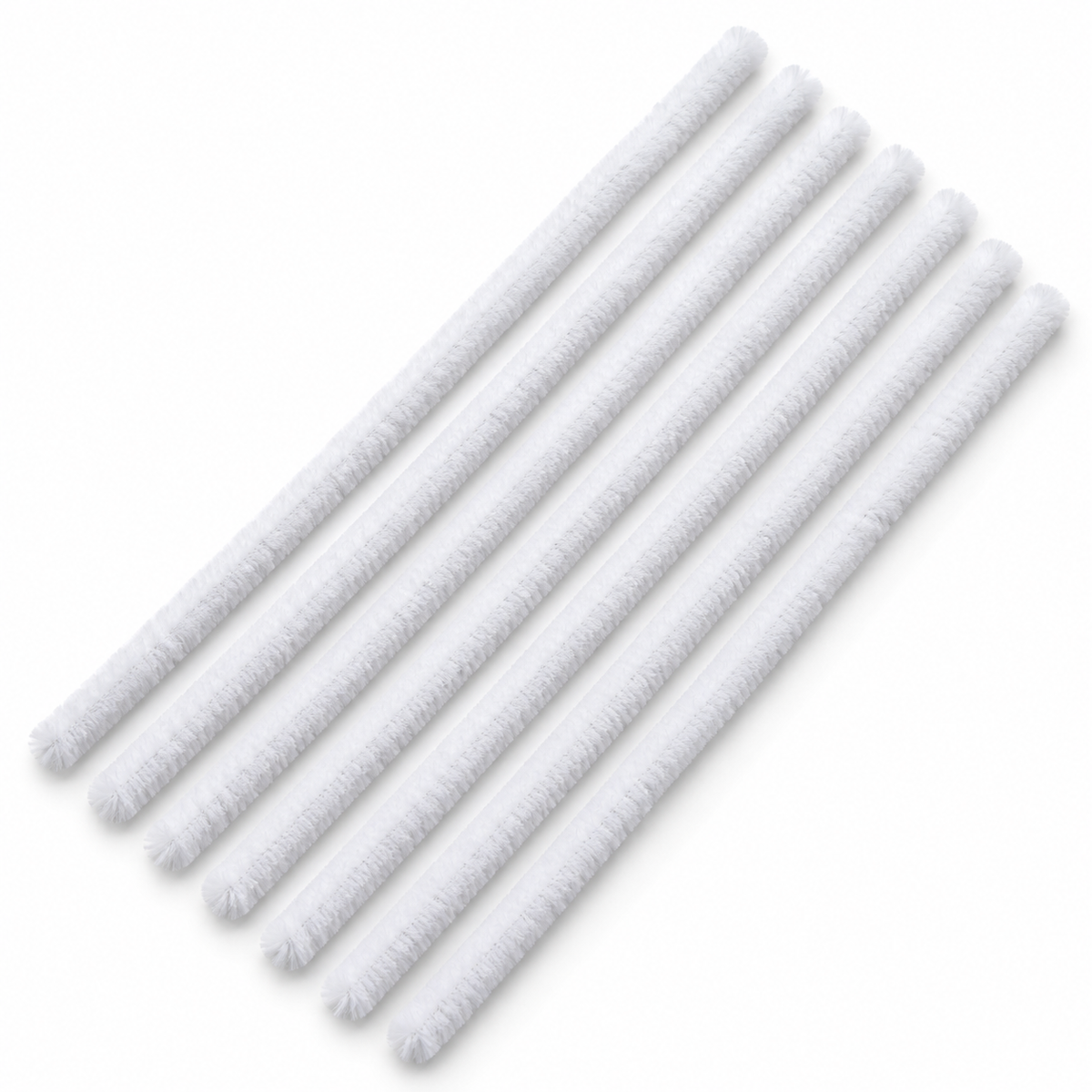 White chenille pipe cleaners – AI colour illustration