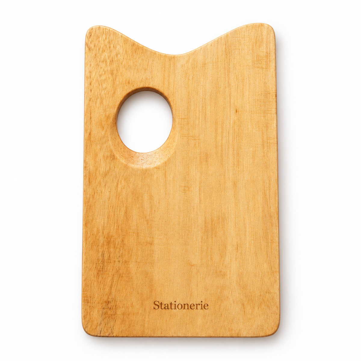 Stationerie Rectangle Palette Small wooden artist palette with thumb hole on white
