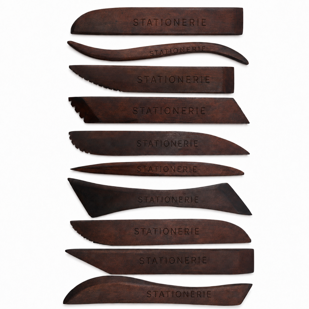 Stationerie Sculptura Wooden Clay Sculpting Tool Set of 10 with engraved branding