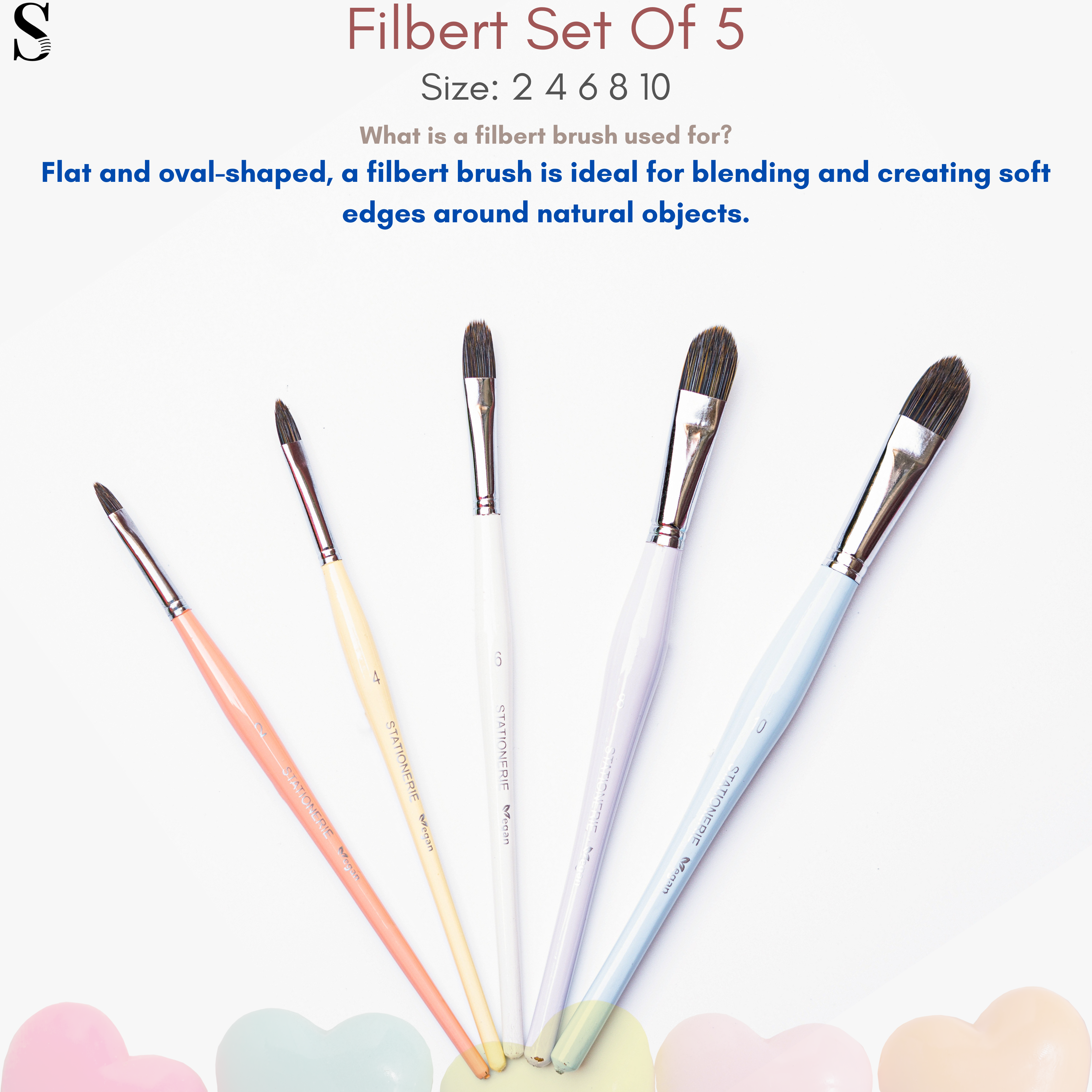 Stationerie Filbert Set Of 5 Candy