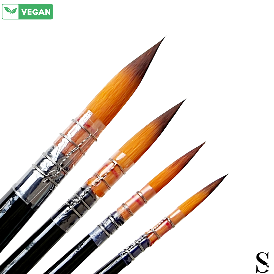 Stationerie Artists' Synthetic Mops Set Of 4 Phantom Matte Edition