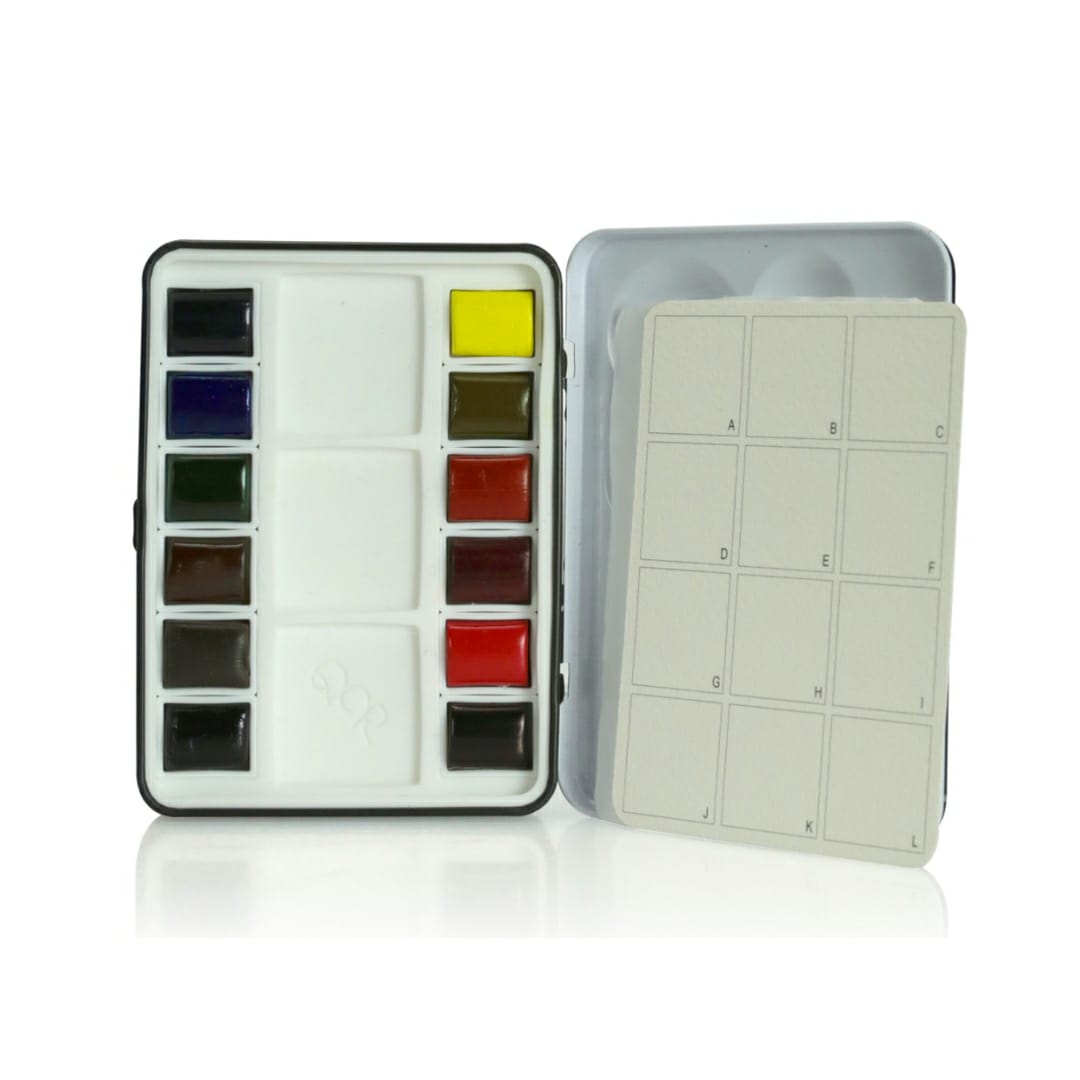 QoR Mini Set of 12 Half Pan Watercolors