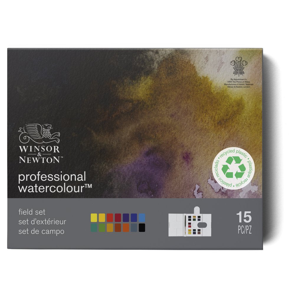 Winsor & Newton Professional Water Colour Field Set 14 Half Pans - front