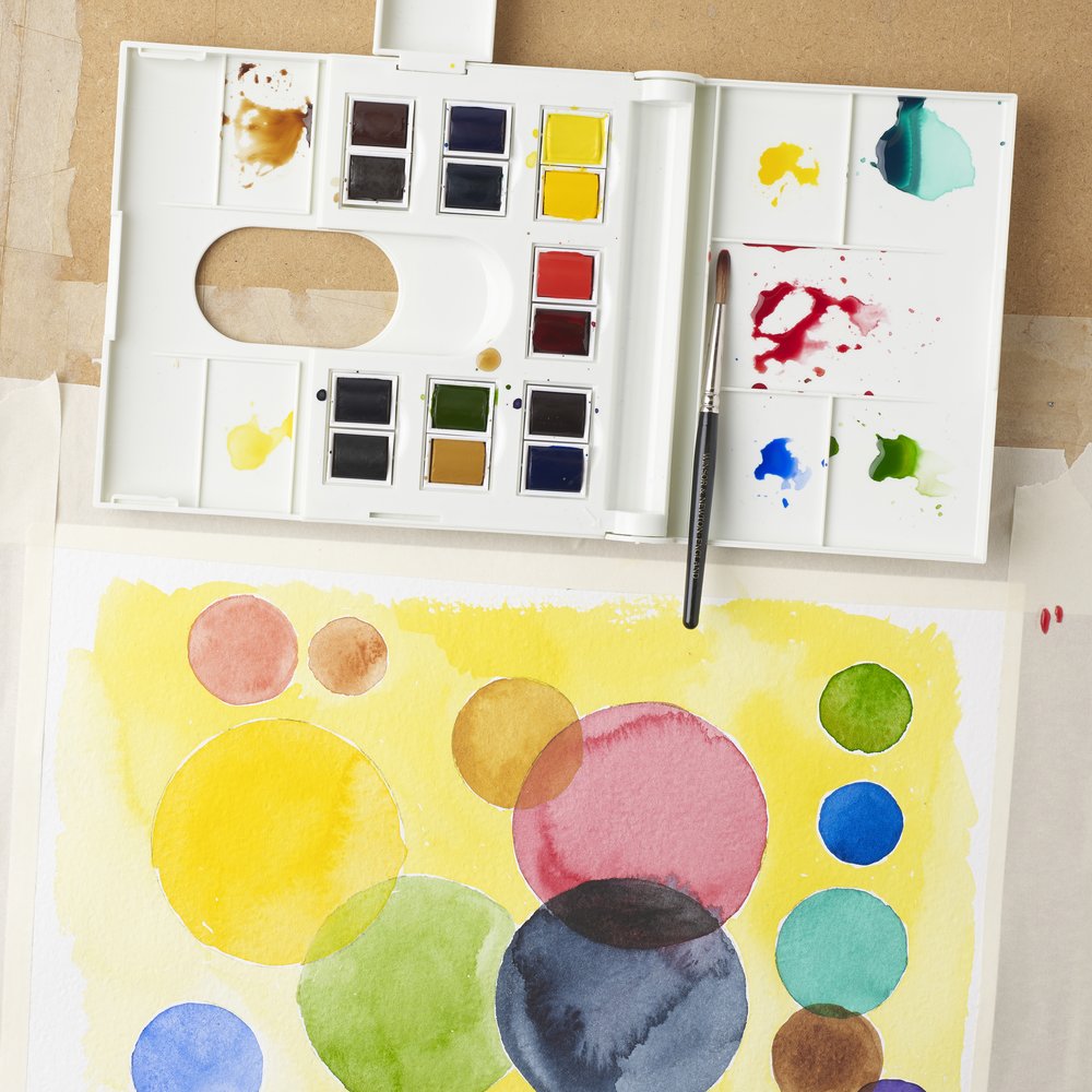 Winsor & Newton Professional Water Colour Field Set 14 Half Pans - painting outdoors