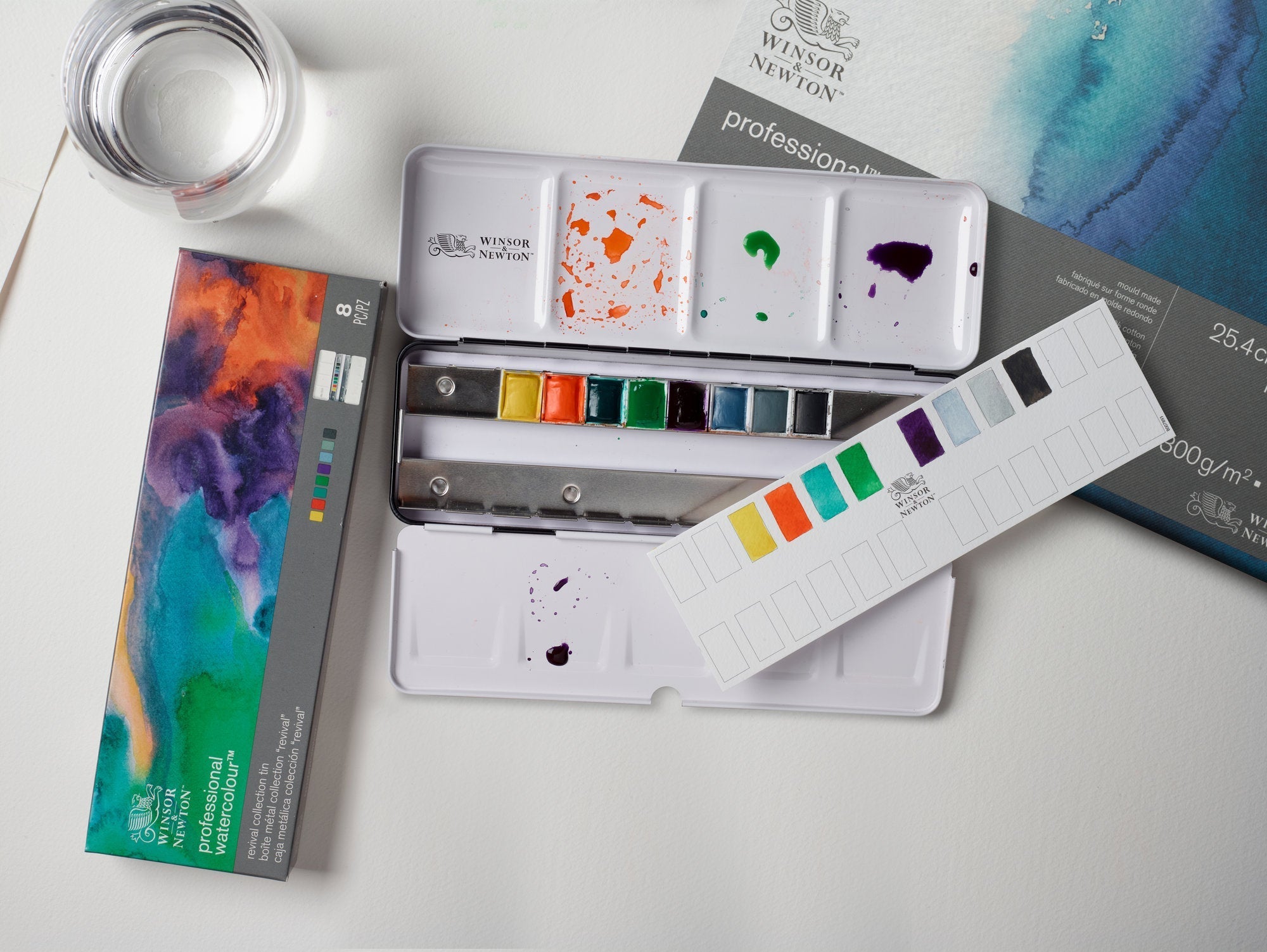 Winsor & Newton Professional Watercolour Revival Collection 8 Half Pans - painting view