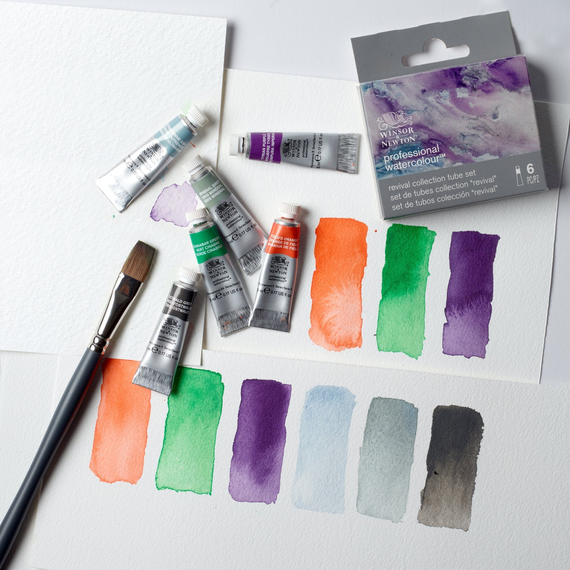 Winsor & Newton Professional Watercolour Revival Collection 6 x 5ml - in use