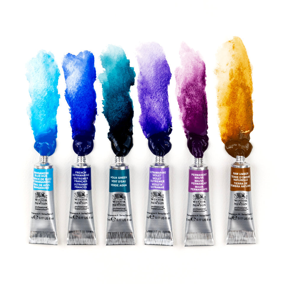 Winsor & Newton Professional Water Colour Granulating Set 6 x 5ml - colours