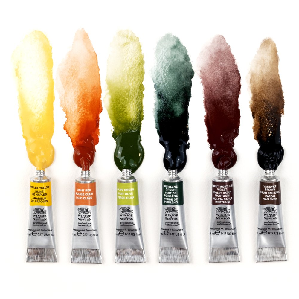 Winsor & Newton Professional Water Colour Rich Earth Set 6 x 5ml - colours