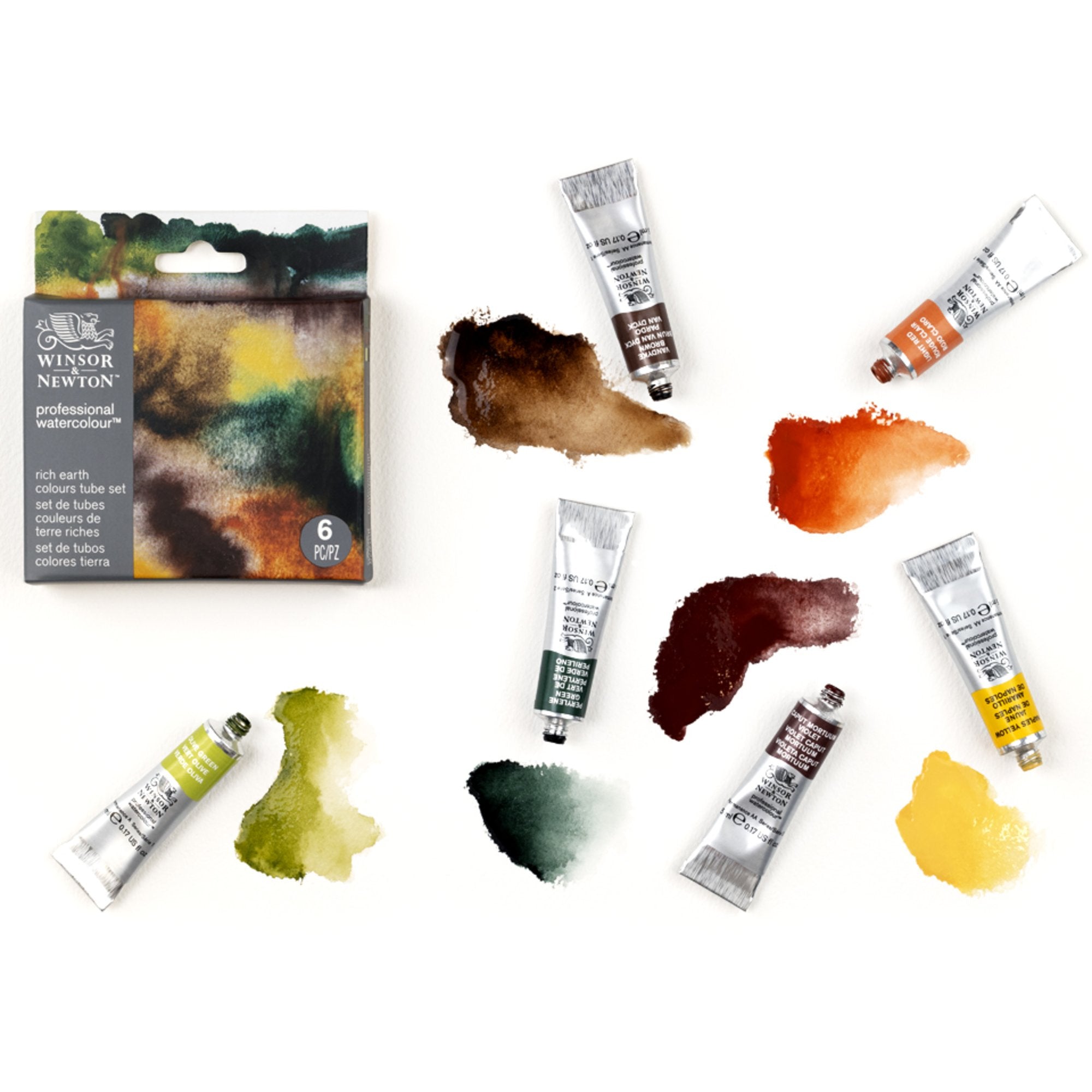Winsor & Newton Professional Watercolour Rich Earth Set 6 x 5ml - detail