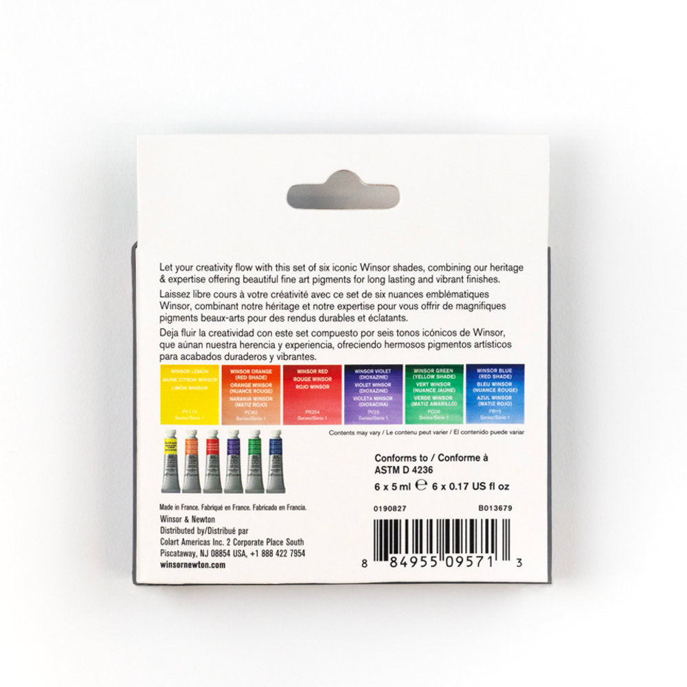 Winsor & Newton Professional Watercolour Winsor Set 6 x 5ml - back